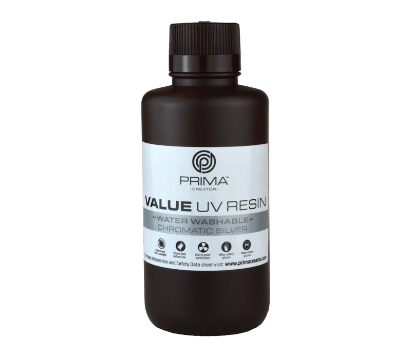 PrimaCreator Value Water Washable UV Resin - 500 ml - Chromatic Silver