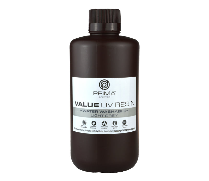 PrimaCreator Value Water Washable UV Resin - 1000 ml - Light Grey