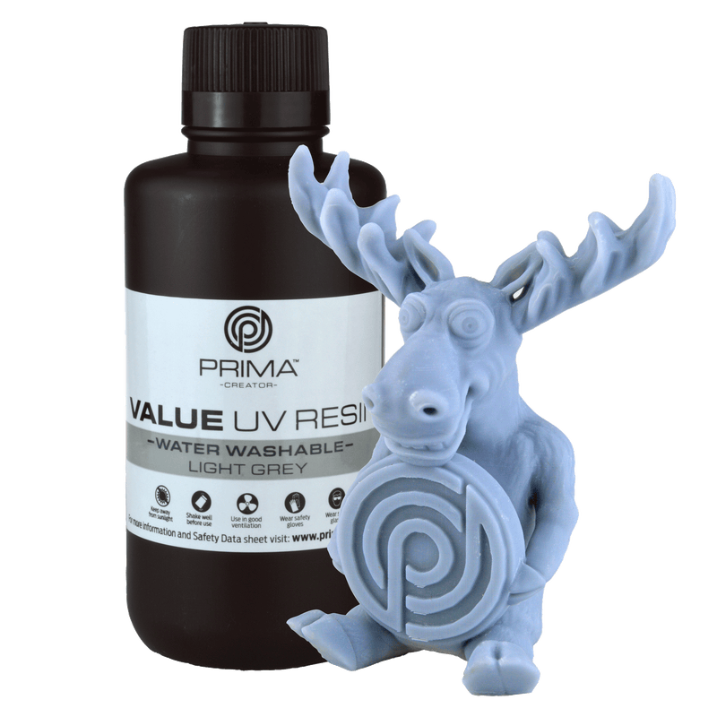 PrimaCreator Value Water Washable UV Resin - 500 ml - Light Grey